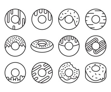 Çörek ve pasta simgeleri dizaynı