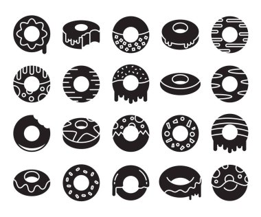 Çörek ve fırın simgeleri vektör kümesi 