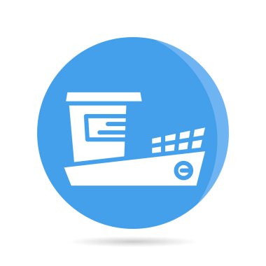 Gemi, mavi yuvarlak düğmeli tekne simgesi