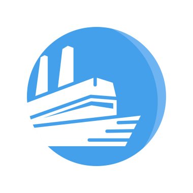 Gemi, mavi yuvarlak düğmeli tekne simgesi