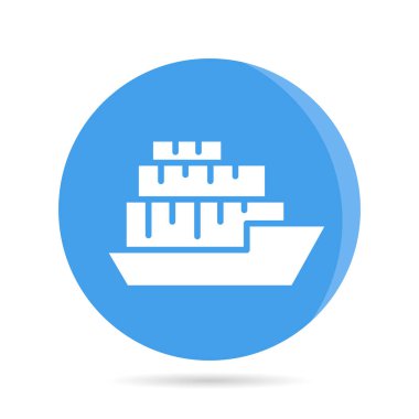 Gemi, mavi yuvarlak düğmeli tekne simgesi