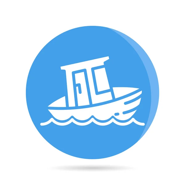 Ship Boat Vessel Icon Blue Circle Button — Stock Vector