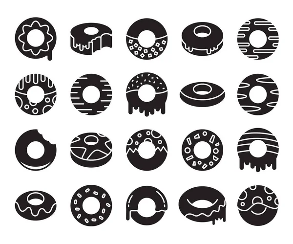 Çörek ve fırın simgeleri vektör kümesi 