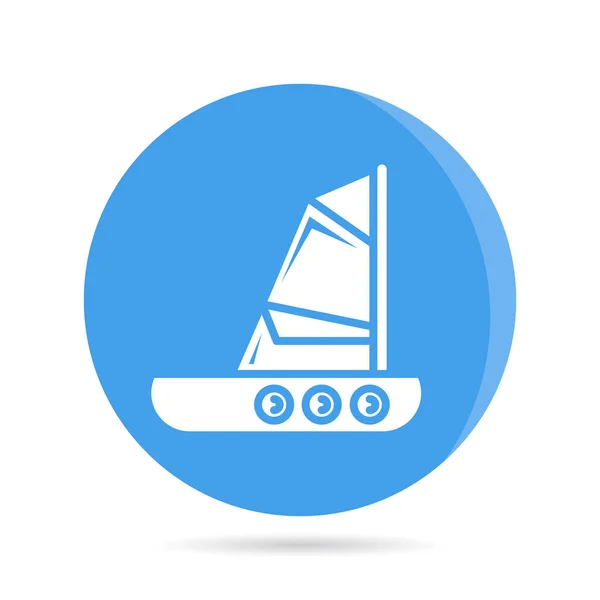 Barco Barco Icono Del Barco Botón Círculo Azul — Vector de stock