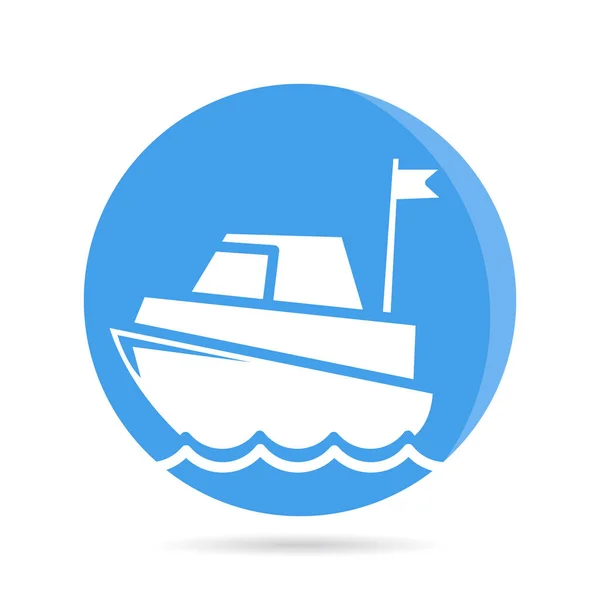 Ship Boat Vessel Icon Blue Circle Button — Stock Vector