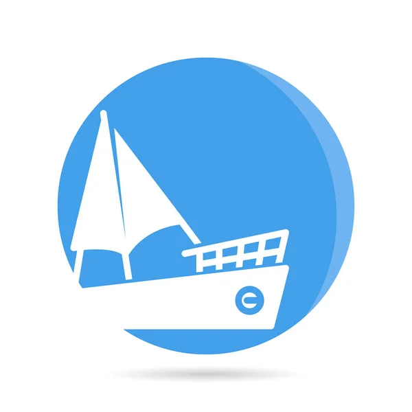 Schip Boot Schip Icoon Blauwe Cirkel Knop — Stockvector