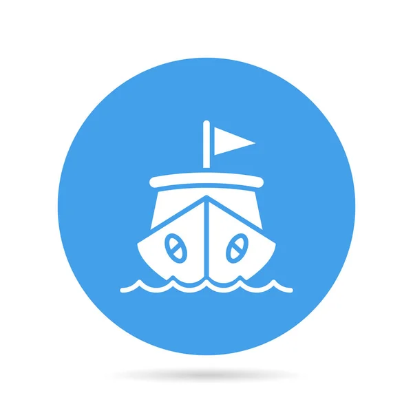 Ship Boat Vessel Icon Blue Circle Button — Stock Vector