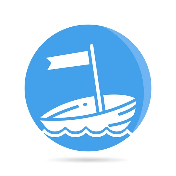 Ship Boat Vessel Icon Blue Circle Button — Stock Vector