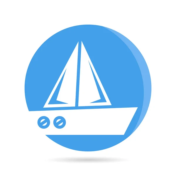 Ship Boat Vessel Icon Blue Circle Button — Stock Vector