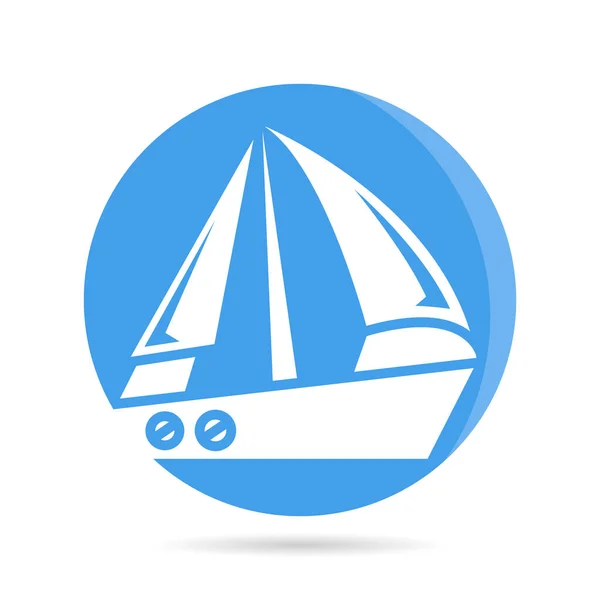 Ship Boat Vessel Icon Blue Circle Button — Stock Vector