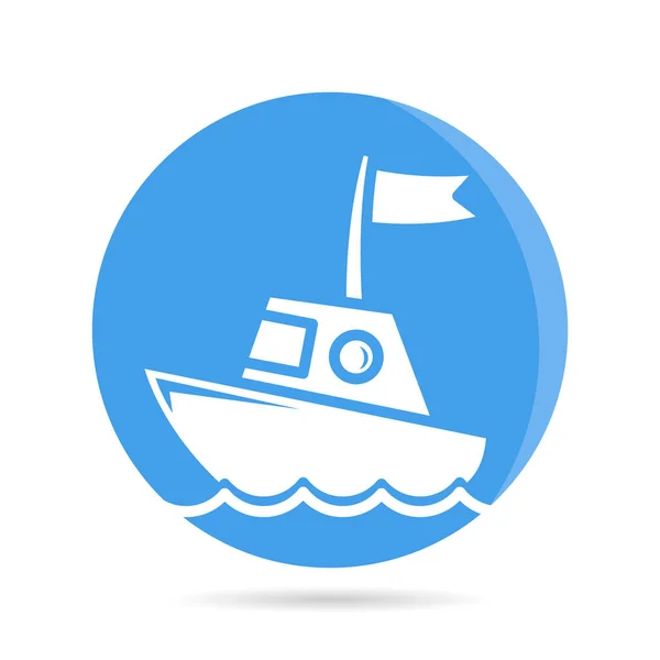 Ship Boat Vessel Icon Blue Circle Button — Stock Vector