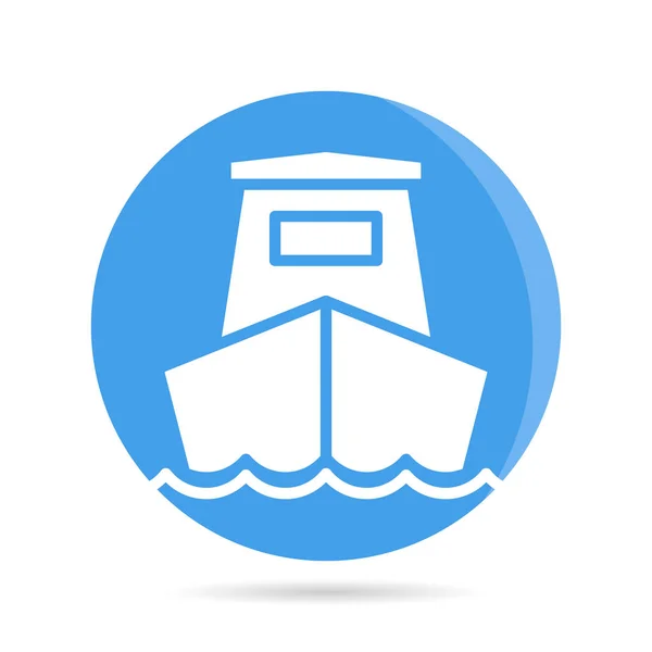 Ship Sailing Boat Icon Blue Button Vector — Stock Vector