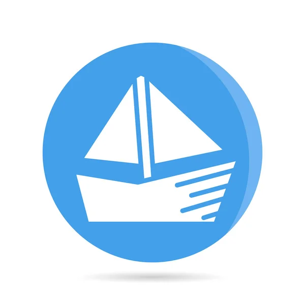 Ship Sailing Boat Icon Blue Button Vector — Stock Vector