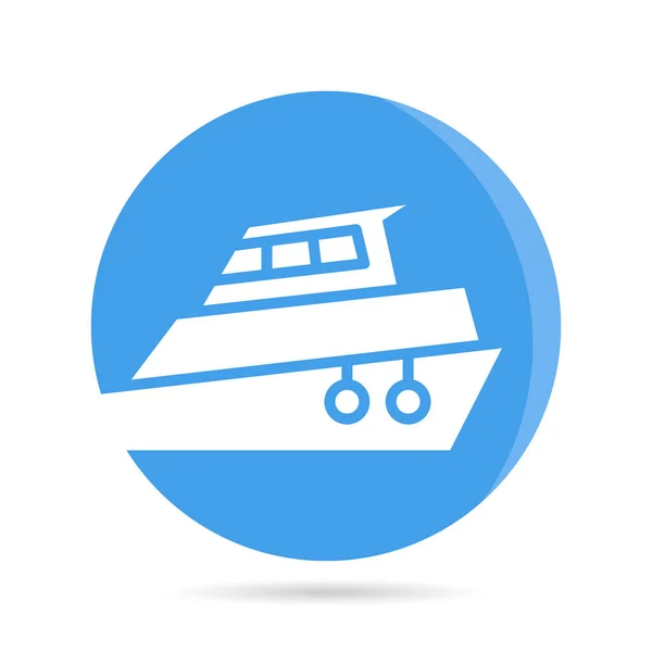 Schiff Segelboot Symbol Blauen Runden Knopfvektor — Stockvektor