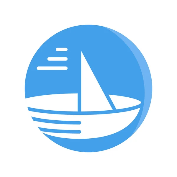 Ship Sailing Boat Icon Blue Button Vector — Stock Vector