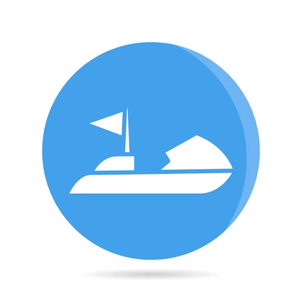 Gemi Mavi Yuvarlak Düğmeli Tekne Simgesi — Stok Vektör