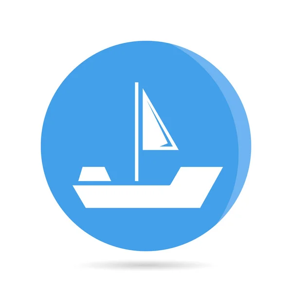 Ship Sailing Boat Icon Blue Button Vector — Stock Vector