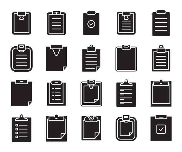 Klembord Document Pictogrammen Vector Set — Stockvector