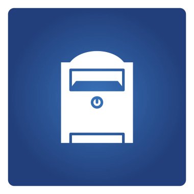 Mavi arkaplanda posta kutusu ve posta kutusu simgesi