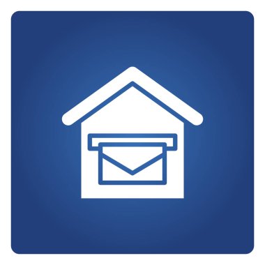 Mavi arkaplanda posta kutusu ve posta kutusu simgesi