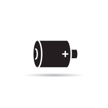 Beyaz arkaplanda pil ikonu çizimi