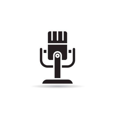 Beyaz arkaplanda mikrofon simgesi