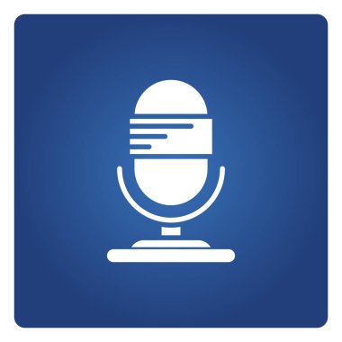 mavi arkaplanda mikrofon simgesi