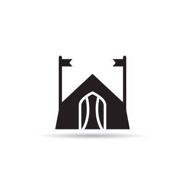 çadır ve kamp simgeleri vektörü