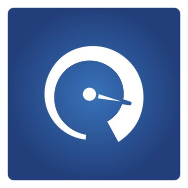 Mavi arkaplan vektöründe hız göstergesi simgesi