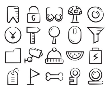 Web simgelerinin el çizimi ve taslağı vektörü belirler