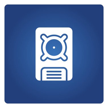 Mavi arkaplan vektöründe hoparlör simgesi