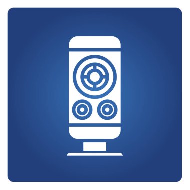 Mavi arkaplan vektöründe hoparlör simgesi