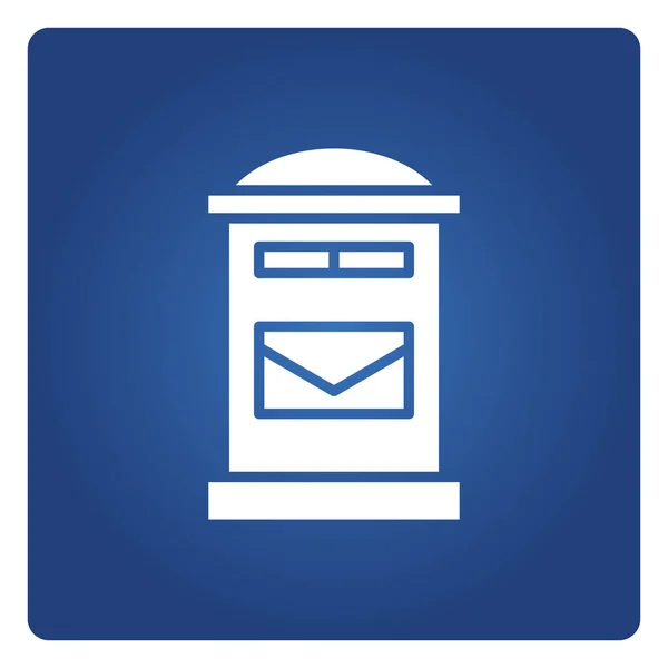 Boîte Aux Lettres Icône Boîte Aux Lettres Sur Fond Bleu — Image vectorielle
