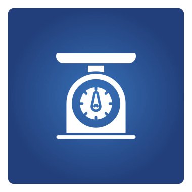 mavi arkaplan vektöründe dijital ağırlık ölçeği simgesi