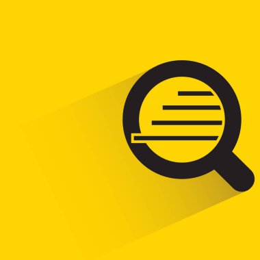 Sarı arkaplanda büyüteç ve çizelge gölgesi