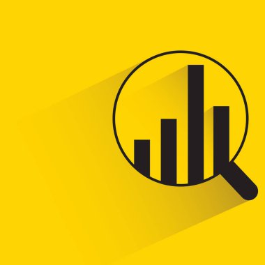 Sarı arkaplanda büyüteç ve bar çizelgesi düşüşü