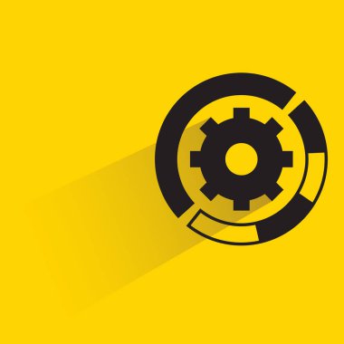 sarı arkaplanda dişli bırakma gölgesi