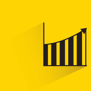 Sarı arkaplan üzerindeki grafiğin düşüşü