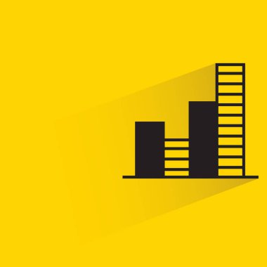 Sarı arkaplanda gölgesi olan bar tablosu