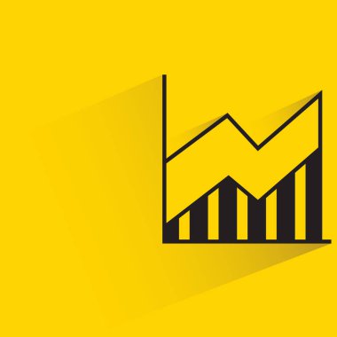 Sarı arkaplanda gölgesi olan veri grafiği