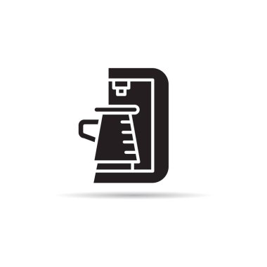 Beyaz arkaplanda kahve makinesi simgesi