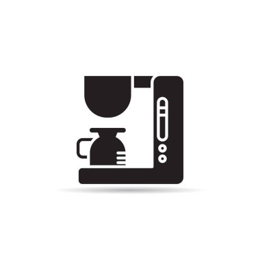 Beyaz arkaplanda kahve makinesi simgesi