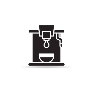 Beyaz arkaplanda kahve makinesi simgesi