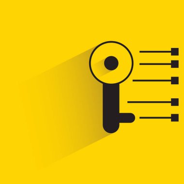 Sarı arkaplanda şifreleme anahtarı bırakma gölgesi