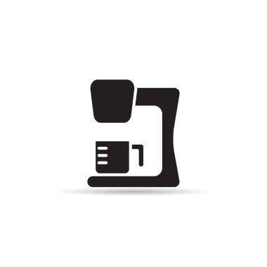 Beyaz arkaplanda kahve makinesi simgesi