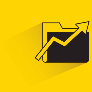 Dizin ve ok grafiği sarı arkaplana gölge düşürür