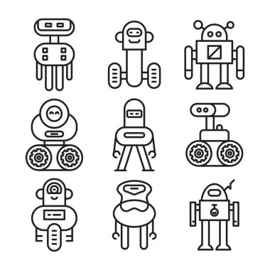 Robot simgesi çizgisi çizimi