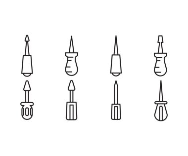 boşluklu tornavida simgeleri vektörü ayarla