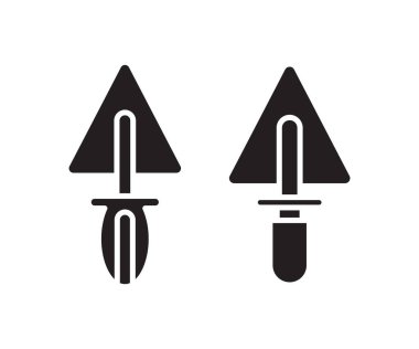 smooth plaster or trowel icons vector