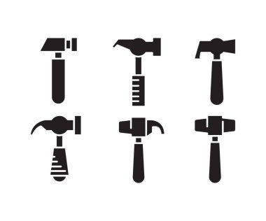 Çekiç ve çekiç simgeleri vektörü ayarla